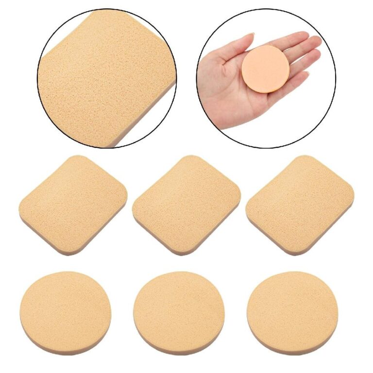 Kit com 06 Esponjas para Maquiagem Quadrada Redond