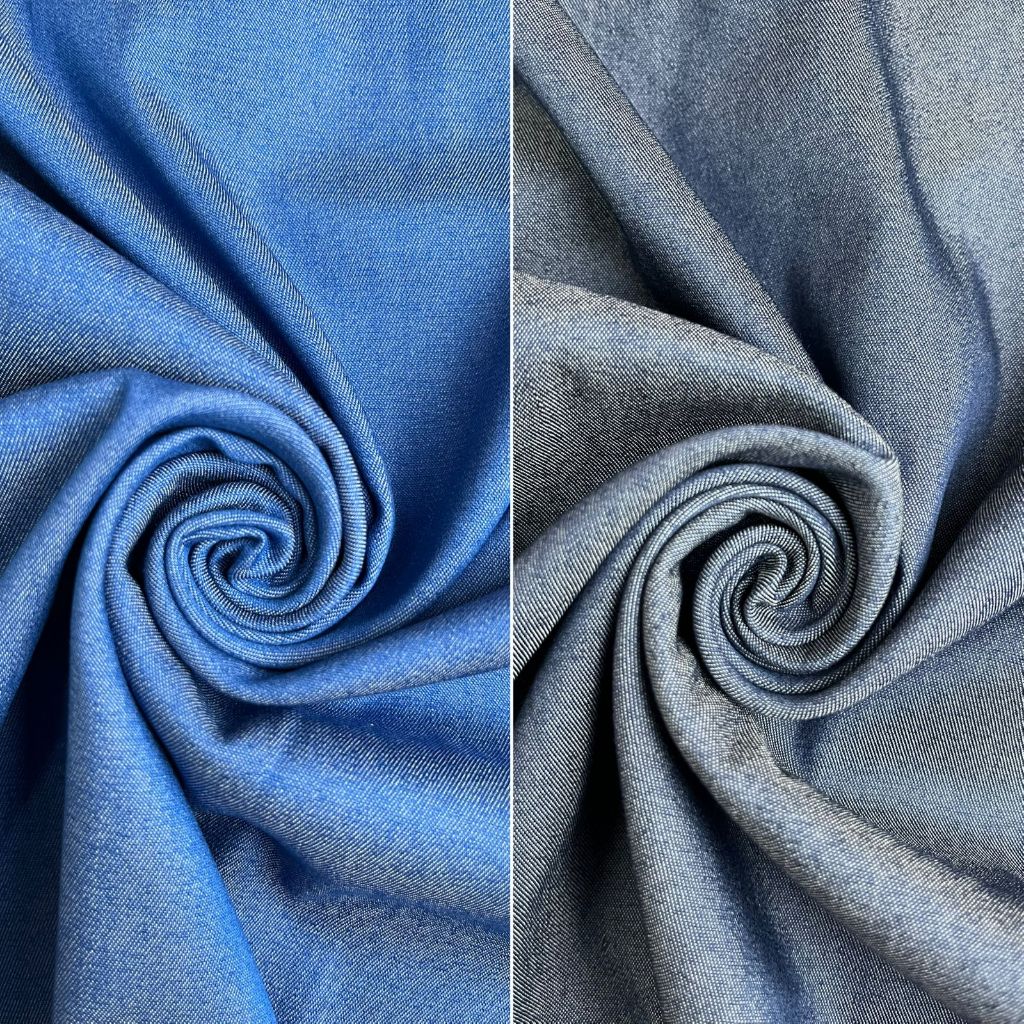 Tecido Chambre Chambray Tencel Denim Largura 1,40mt Com Elastano