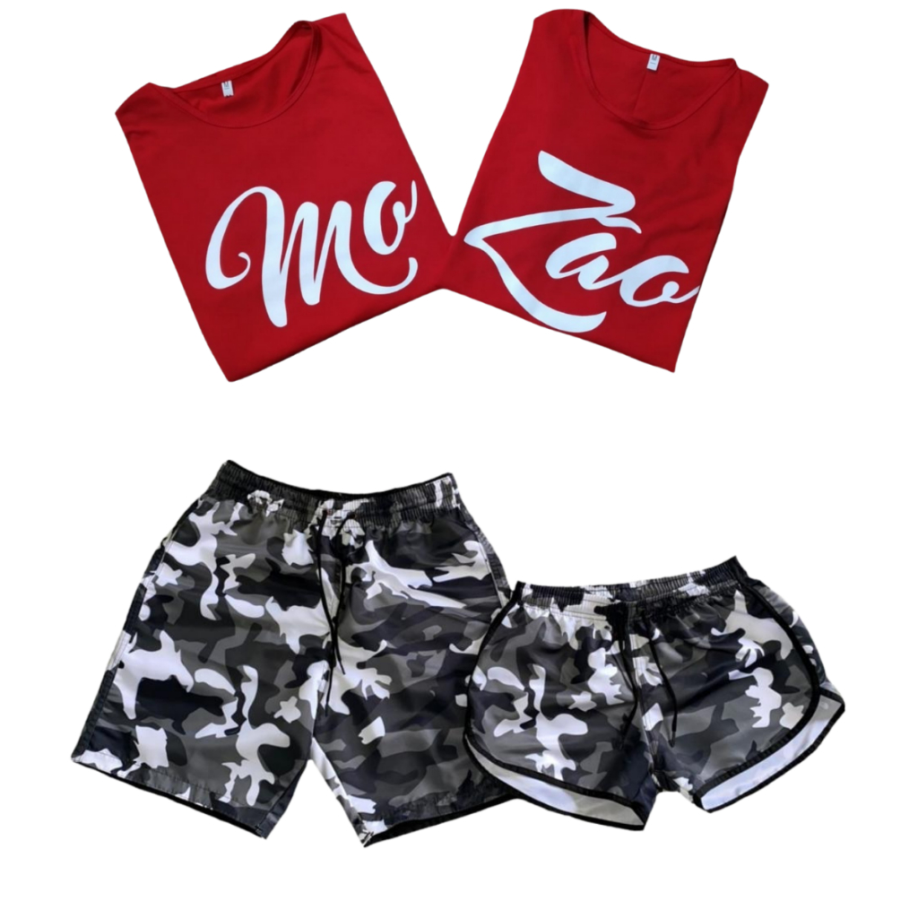 Kit Para Namorados Conjunto 2 Camisetas Casais + Shorts Casal LANÇAMENTO