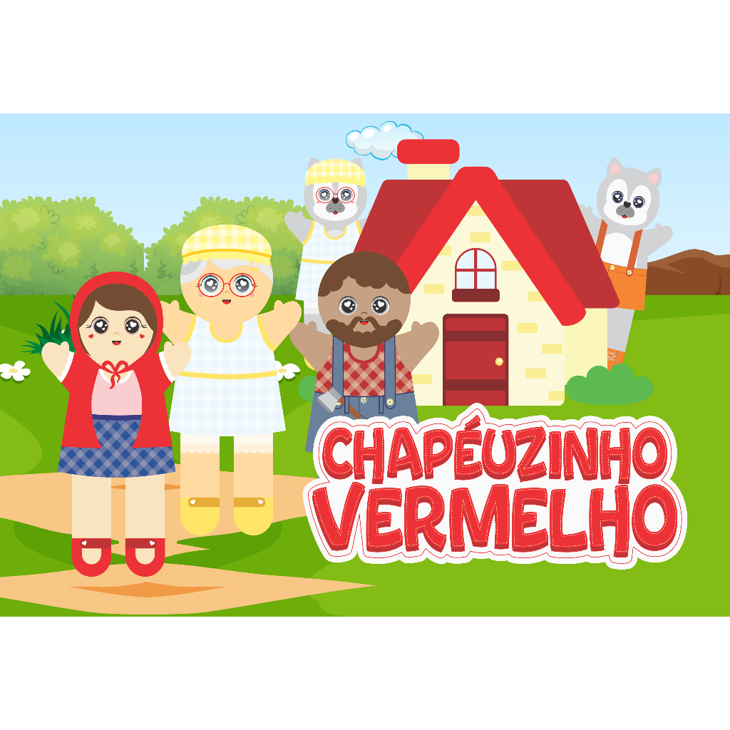 FANTOCHE CHAPÉUZINHO VERMELHO E O LOBO MAU