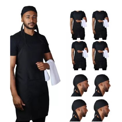 Kit 4 unidades – Avental + Bandana de Cozinh