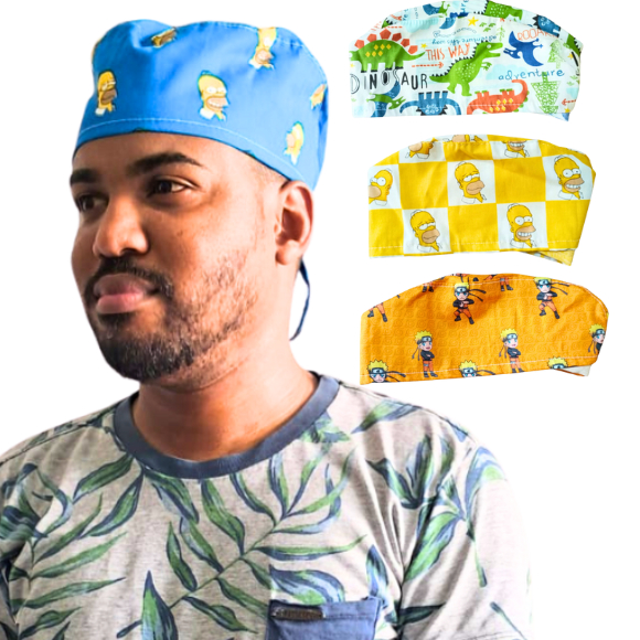 Touca Gorro Bandana Cirúrgico Sortidas e Preta Fe