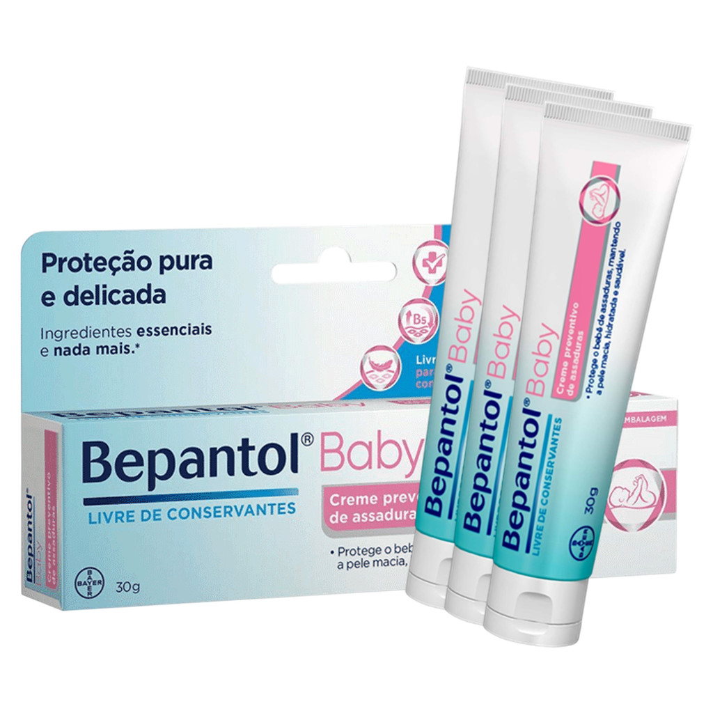 Creme Preventivo De Assaduras Bepantol Baby 30g KIT C/3 UN