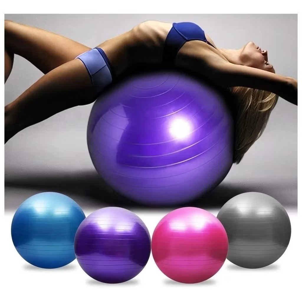 55-65cm Sports Yoga Pilates Fitness Ball com bomba grátis cor enviada aleatoriamente
