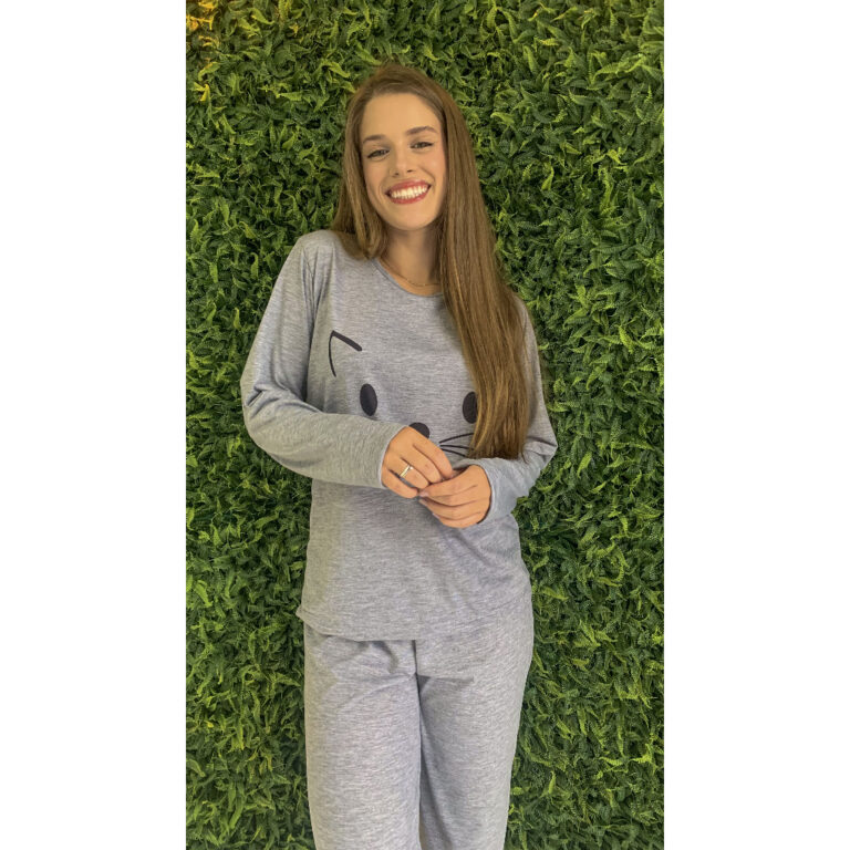 Pijama Feminino Adulto Frio Da Moda Inverno