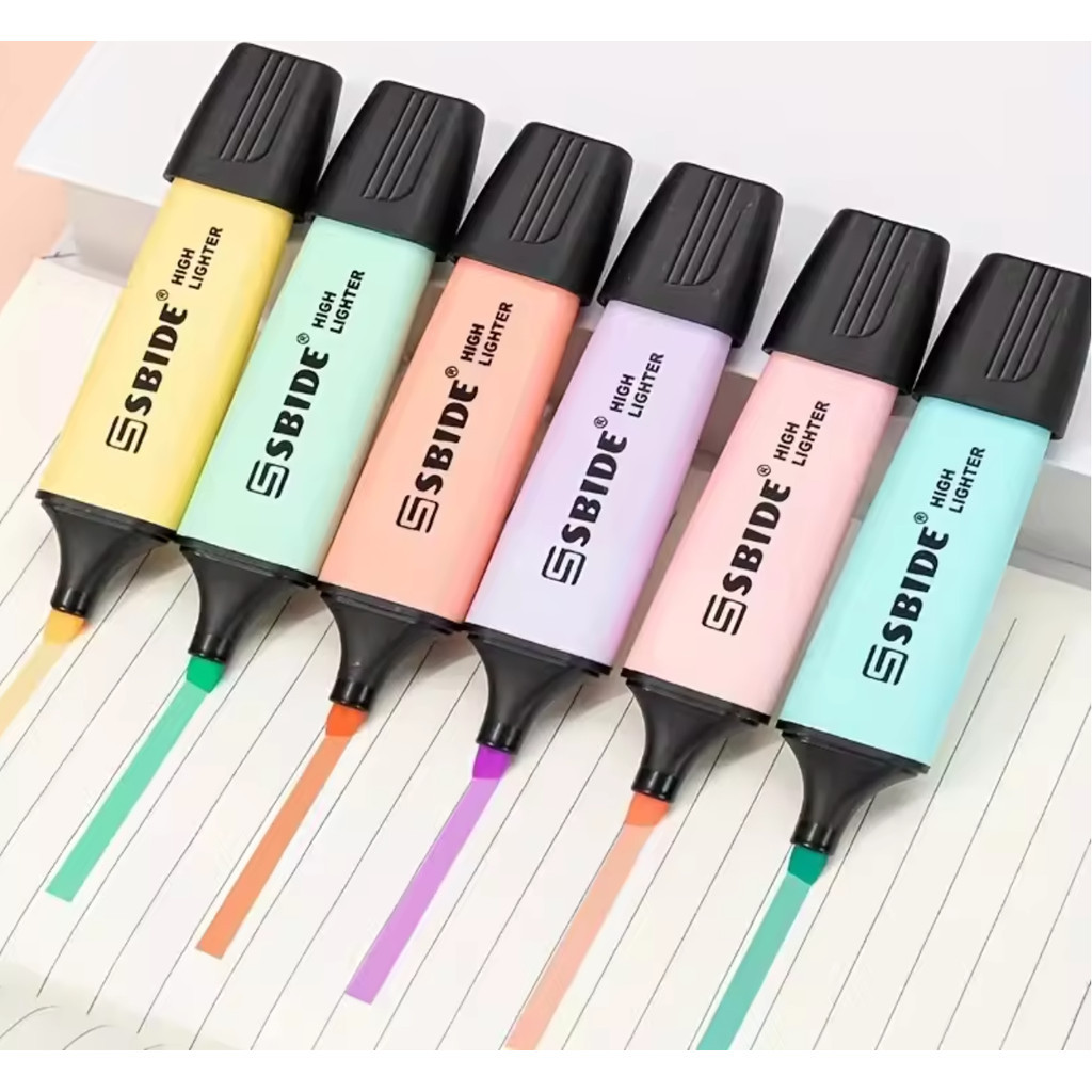 Caneta Marcadora Fluorescente 6 Cores de Alta Qualidade com Grande Capacidade Escola Faculdade Escri