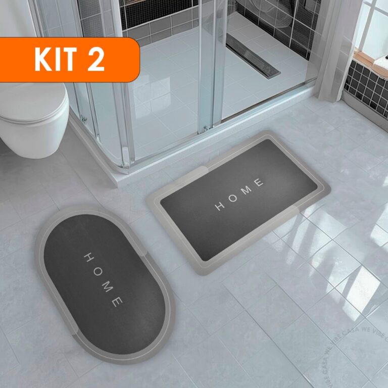 Kit 2 Tapete De Banheiro Antiderrapante Secagem R