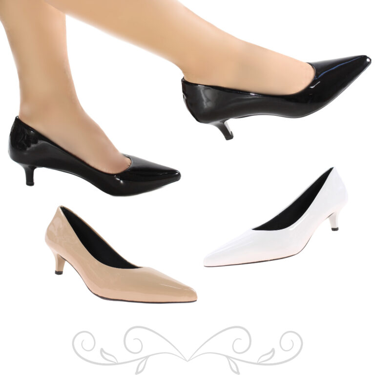 Scarpin Salto Baixo Fino Nude Preto Pink Branco Co