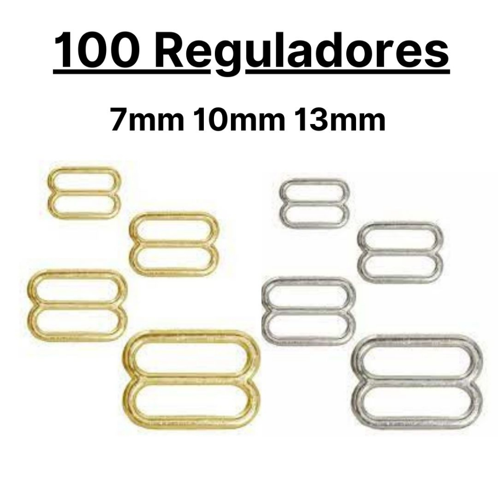 100 Reguladores de Metal Para Alças de Sutiã
