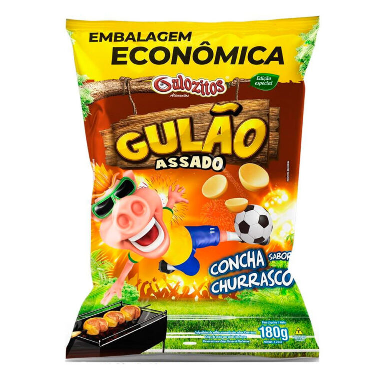 Salgadinho Gulão Assado Churrasco 180g Embalagem 