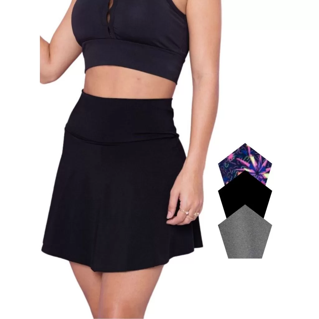 Short Saia Feminino Suplex Academia Fitness Sem Transparência Grosso