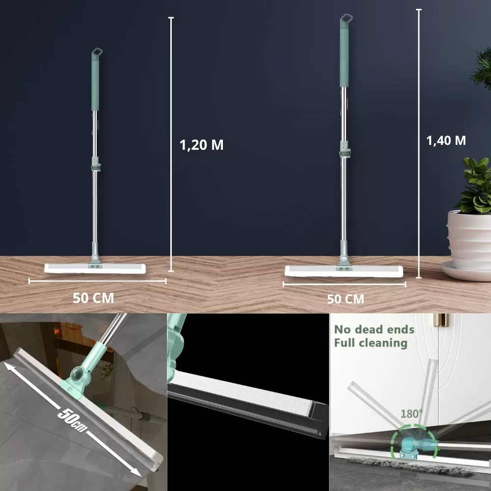 Rodo Limpador de Silicone Mágico 1,20M e 1,40M Multifuncional Água Suspensa para Banheiro Varredor