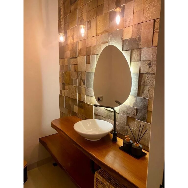 Espelho De led Pequeno 30*40 Maquiagem Luz Sem Fio