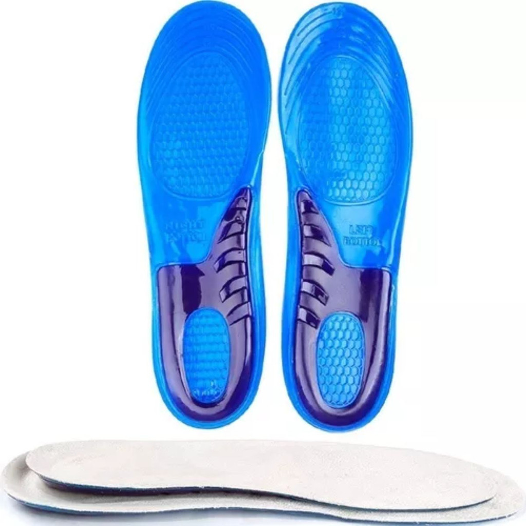 Par De Palmilha De Silicone Gel Ortopédica Anti Impacto Para Conforto Dos Pés