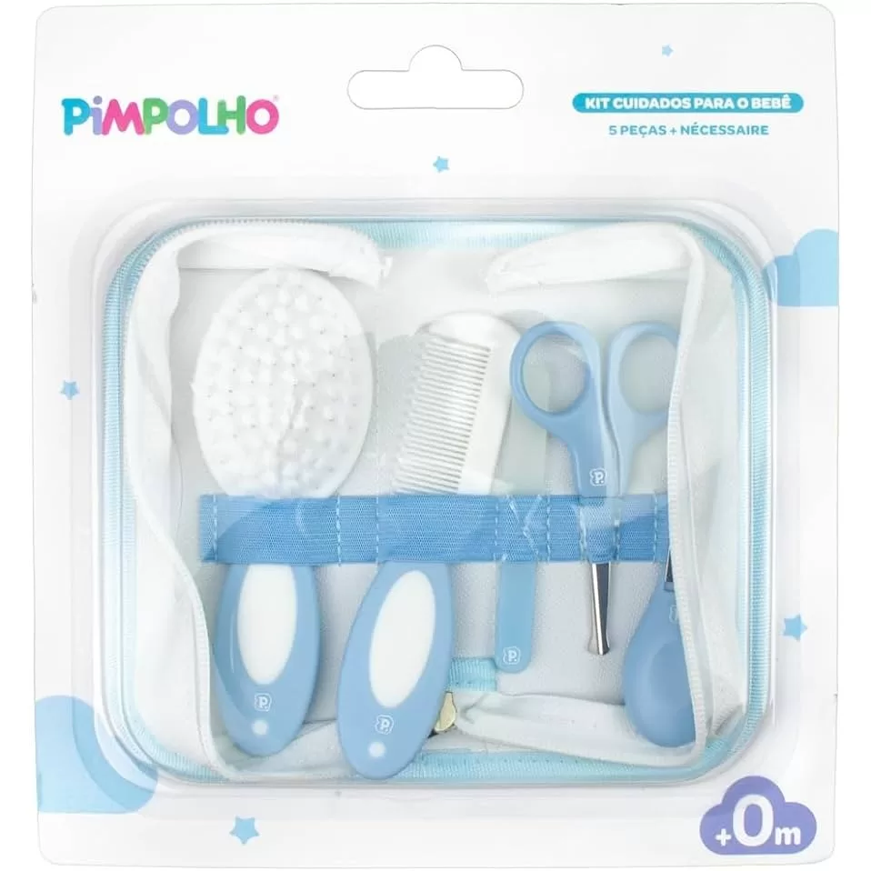 Kit 5 Peças Cuidados Bebe Higiene E Necessaire Pimpolho