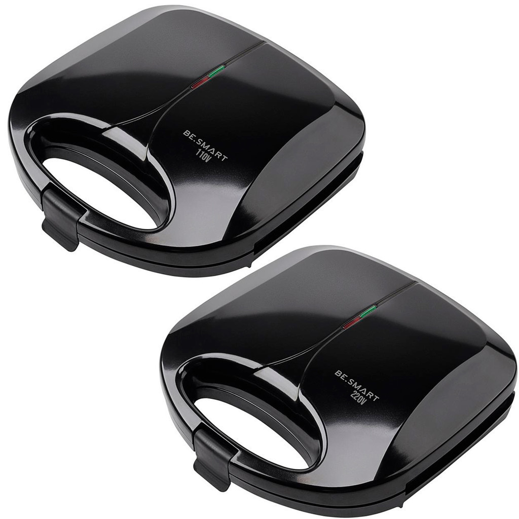 Sanduicheira Grill Elétrica 220V/110V Antiaderente Preto