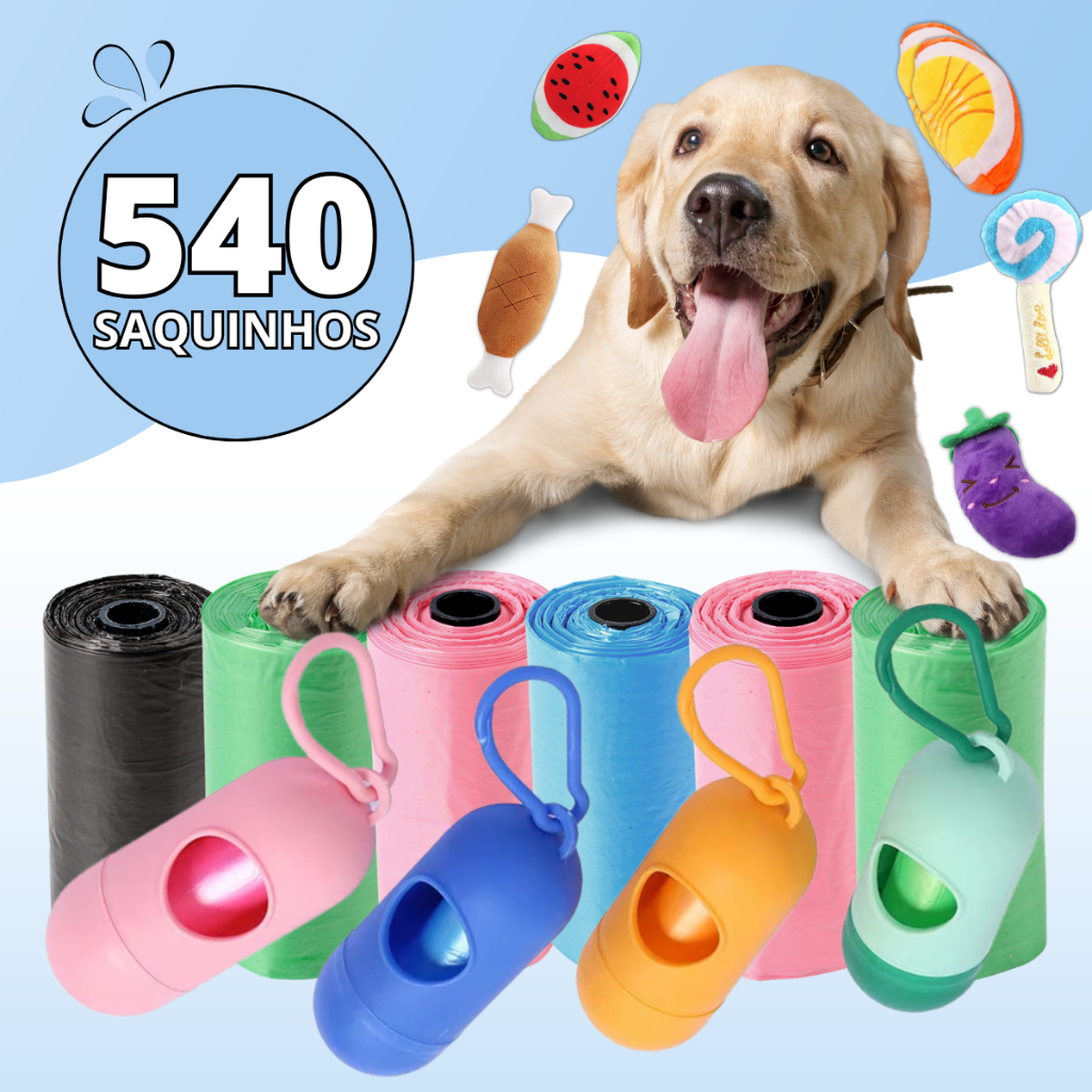 Kit Saquinhos Refil Cata Caca Pet Higiênico Saco Lixo + Suporte – Escolha Seu Kit