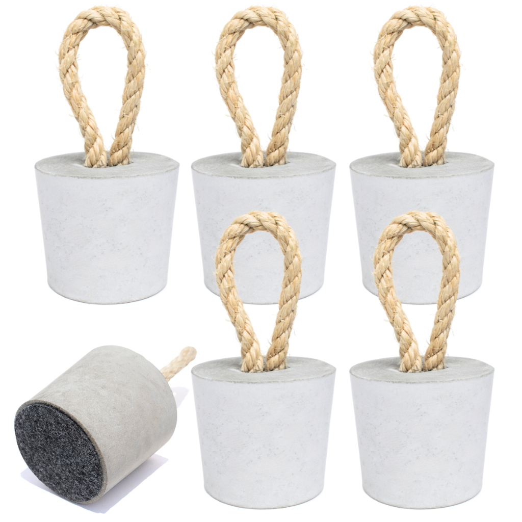 Kit 6 Pesos de Porta Decorativo 1,3Kg Concreto com Base Anti Risco