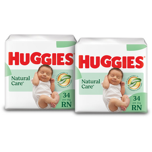 Kit 2 – Fralda Premium Huggies Natural Care 