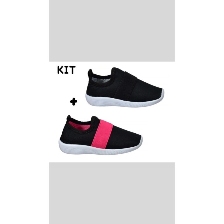 KIT 2 PARES Tenis Escolar Infantil Calce Fácil  e