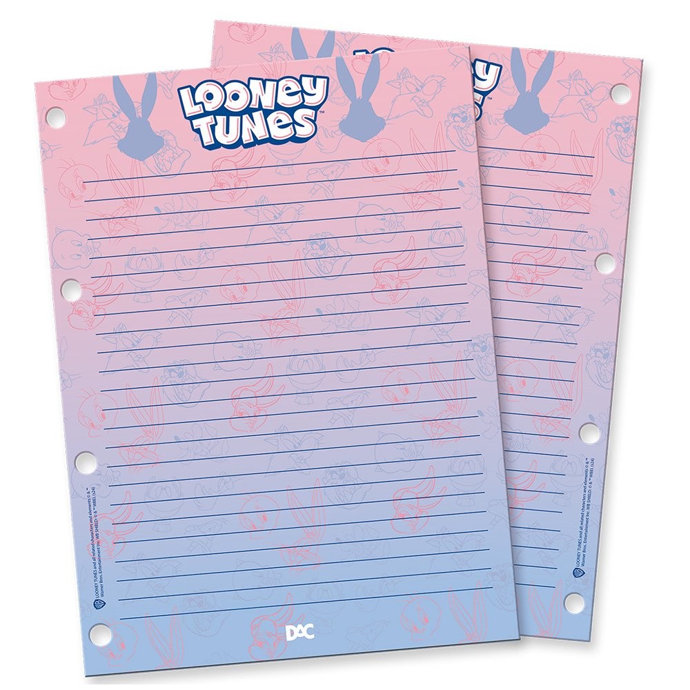 Refil de Folhas Looney Tunes P/Fichário Universitário – Dac