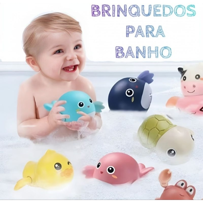 Brinquedos de Banho para Bebês Piscina Baleia Tartaruga Golfinhos Caranguejo Peixinhos