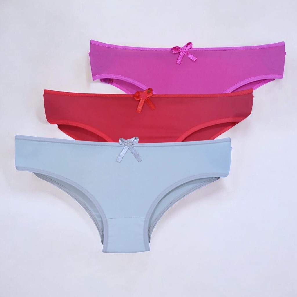 Kit 3 Calcinha Infantil em Microfibra Lingerie Juvenil Respirável Dia a Dia Confortável Barata