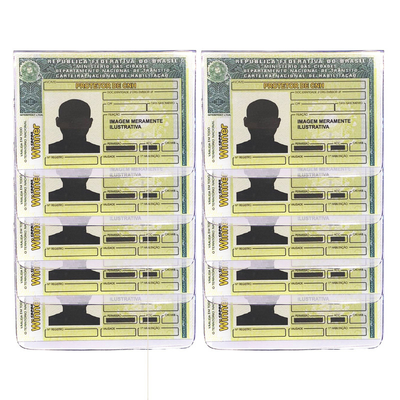 Kit 10 Carteira Cnh Card Cartão Acrilico Em Acrílico Anti Aranhões Resistente Top