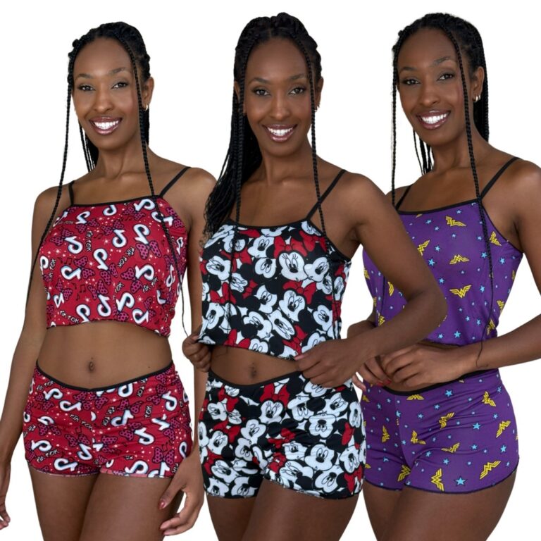 KIT 3 Pijama short dool baby Micro Estampado Blusa