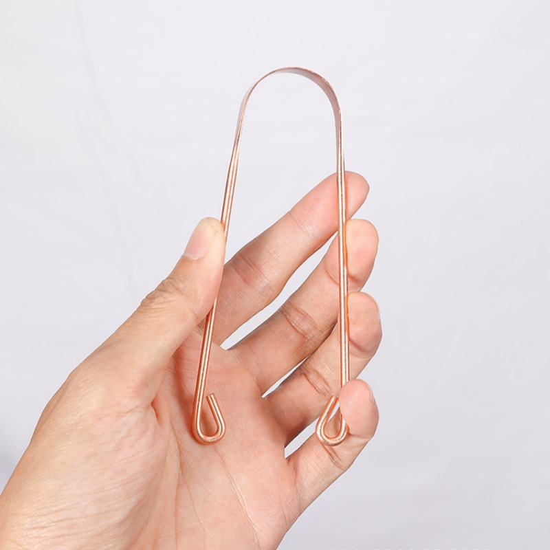 2 Kit Para Raspagem Lingual Higiene Saúde Bucal Raspador Língua 100% Cobre Puro Higienizador