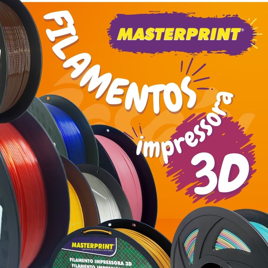 Filamento PETG / PLA MasterPrint Premium 1Kg Impressora 3D Várias Cores