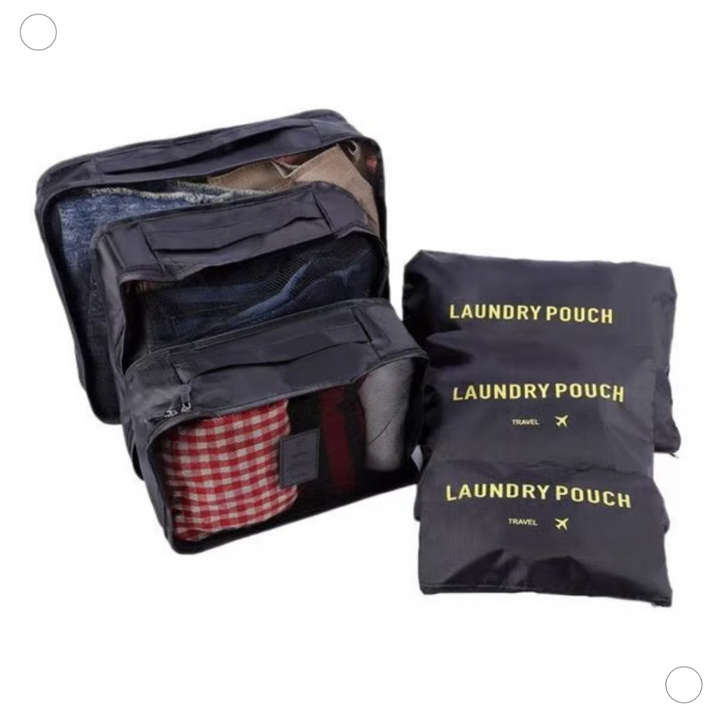 Kit 6 Bolsas Organizadoras Modelo Estampado Para Mala Roupas Bagagem Viagem