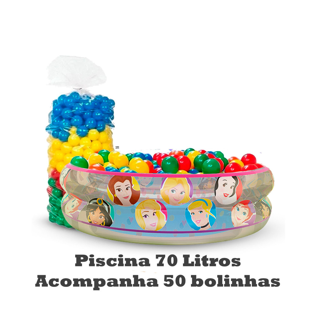 Piscina Infantil Inflável Princesas 70 litros + 50 Bolinhas