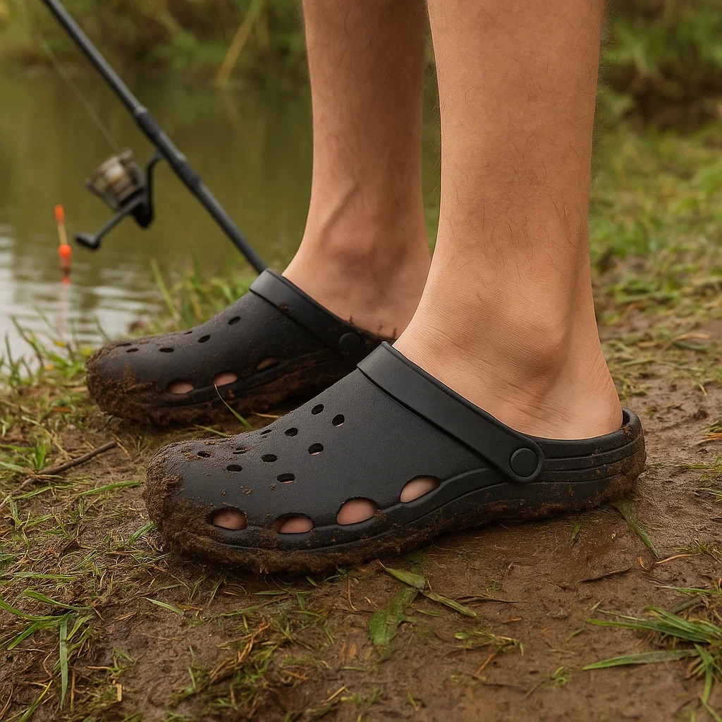 Babuche Masculina Pescador Conforto Antiderrapante Resistente Versátil PVC Pescaria Trabalho Jardim