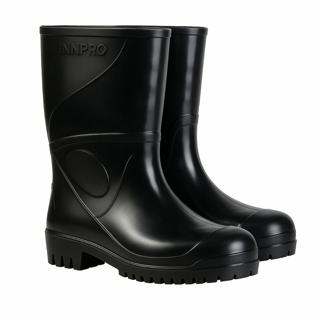 Galocha  Bota de Borracha Pvc Feminina Masculina Chuva Motoqueiro Cano Médio