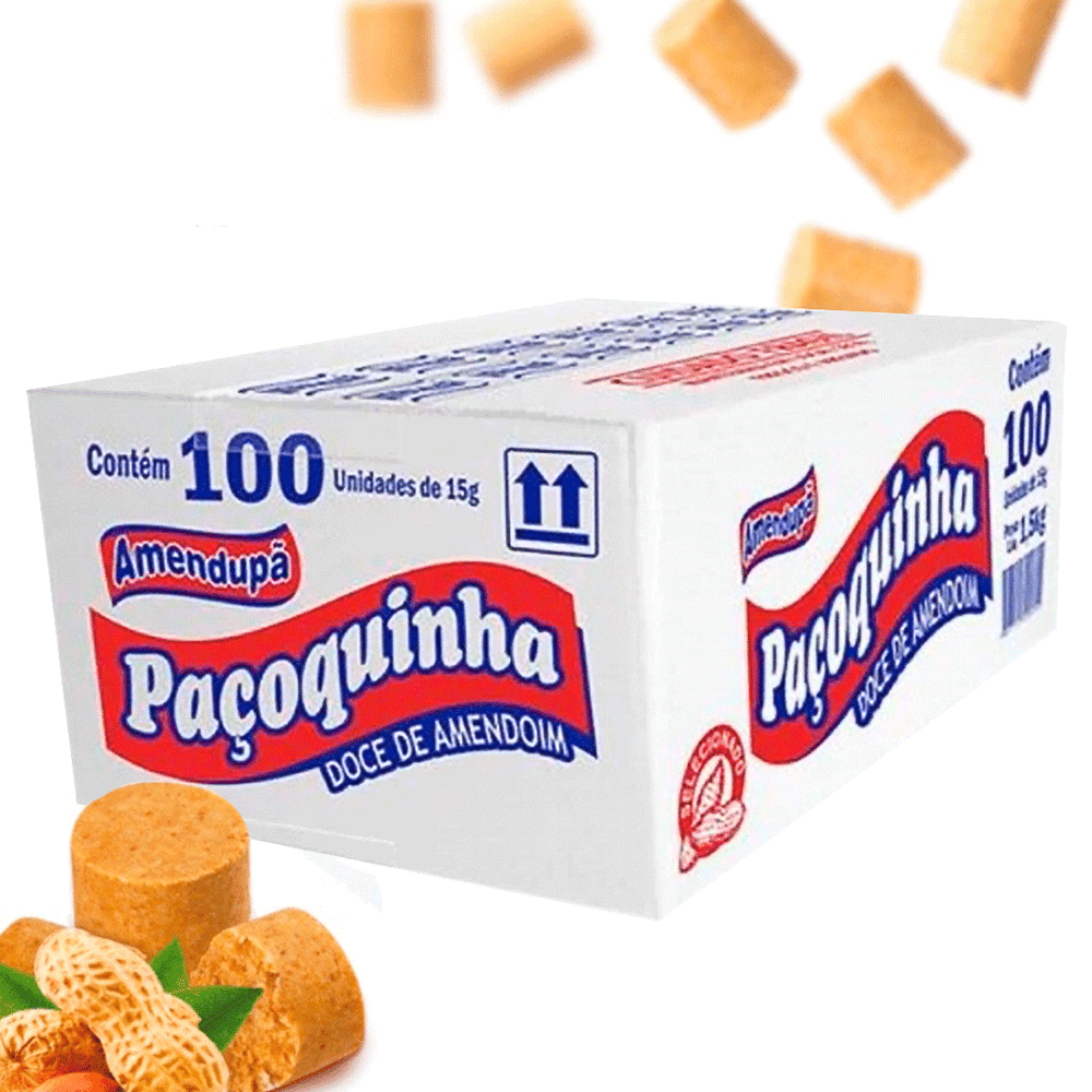 PAÇOCA AMENDUPÃ ROLHA APROXIMADAMENTE 100 UNIDADES