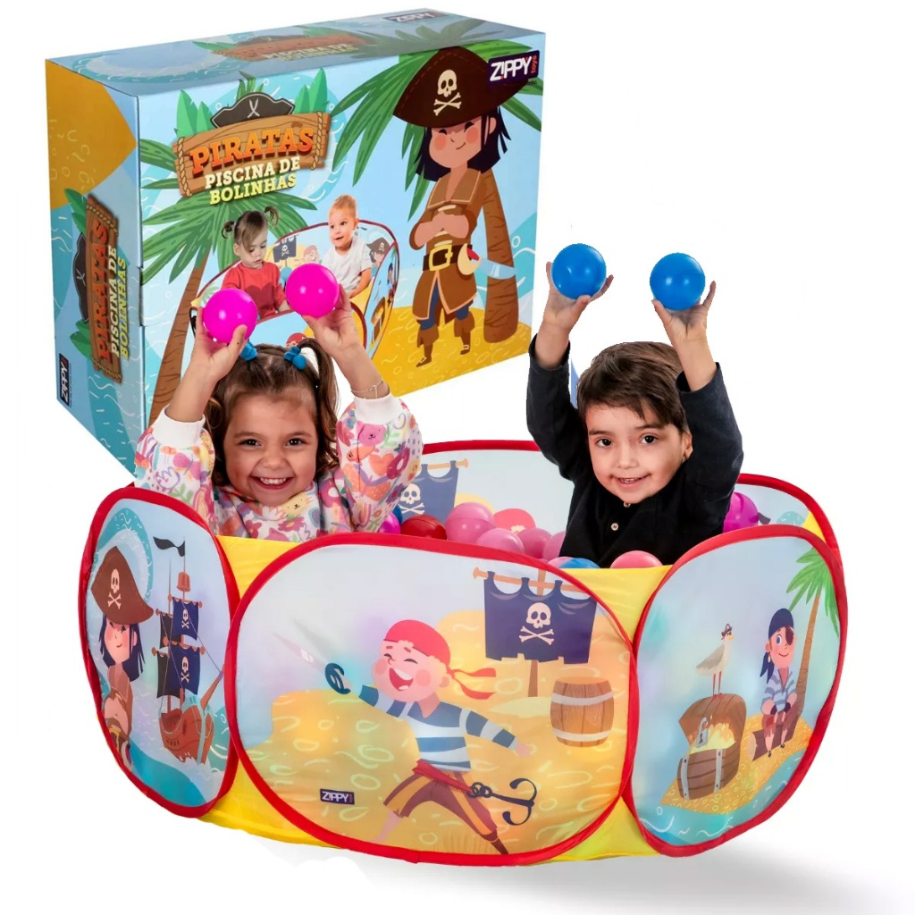 Piscina Com 50 Bolinhas Fácil De Montar Desmontar Dobrável Piratas Menino Menina Zippy Toys Promoção