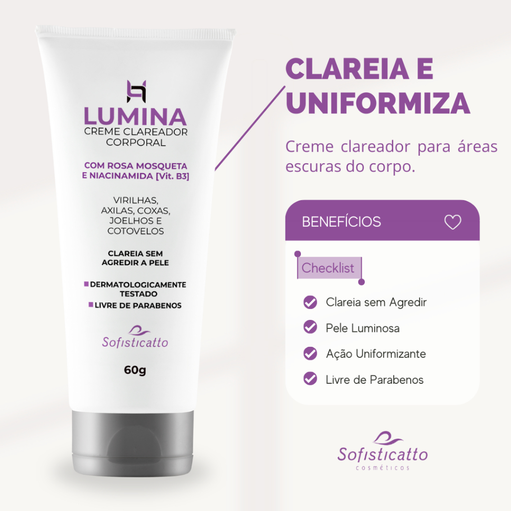 Creme Clareador Corporal Lumina Sofisticatto 60g