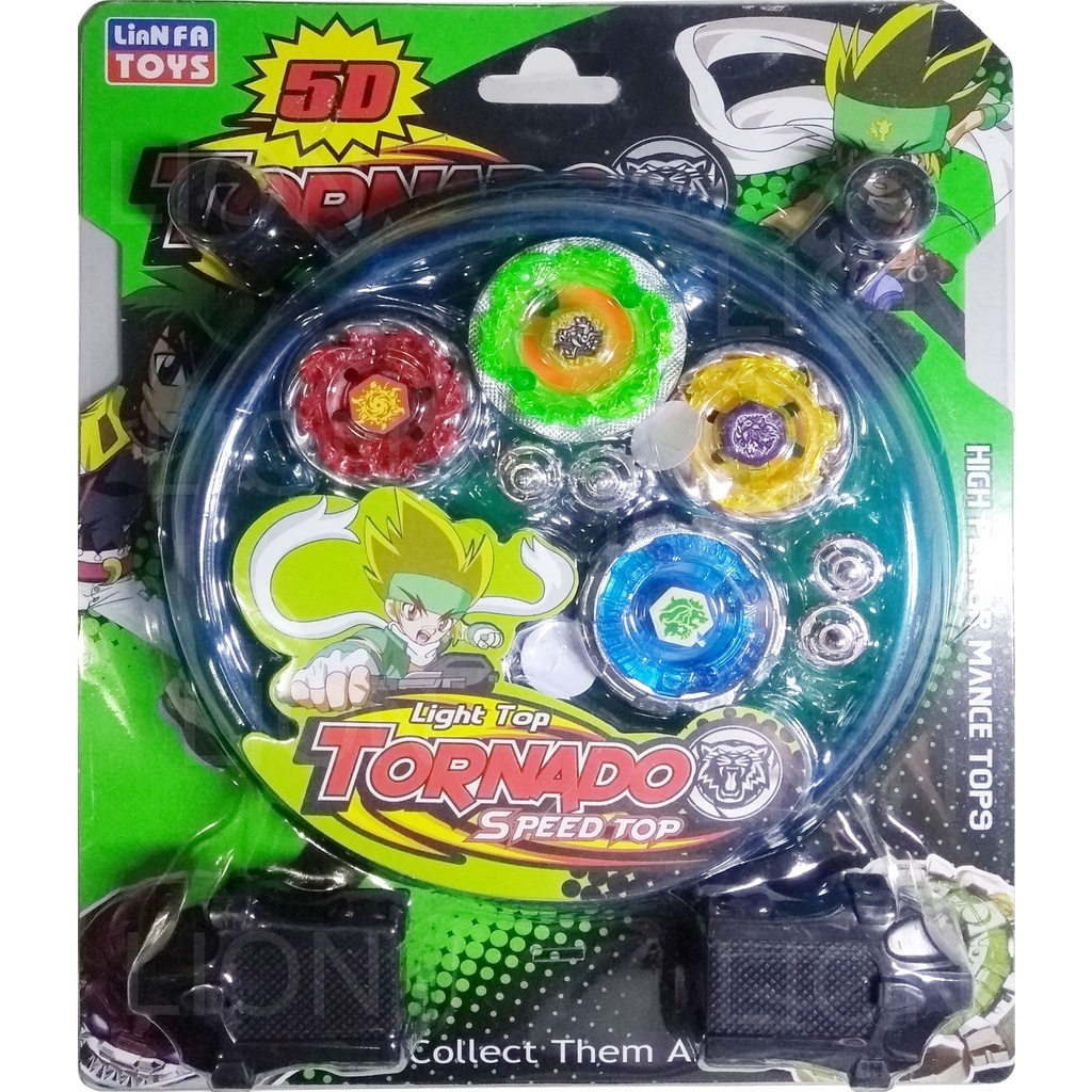 4 Beyblades De Metal Com Luz Led Com Lançadores Mais A Arena