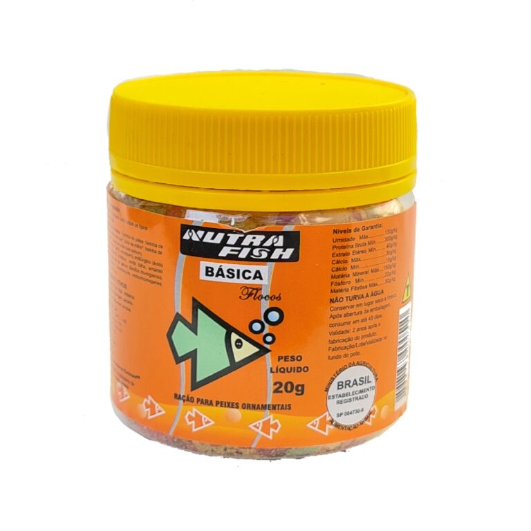 Ração Flocos Nutrafish 20g para Peixes de Aquár