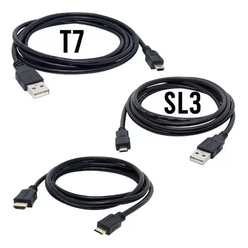 Kit Cabo Usb Câmera Canon Sl3 E Canon T7 + Cabo Hdmi