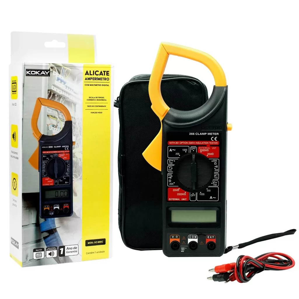 Multímetro Digital Profissional Alicate Amperímetro Bip Som