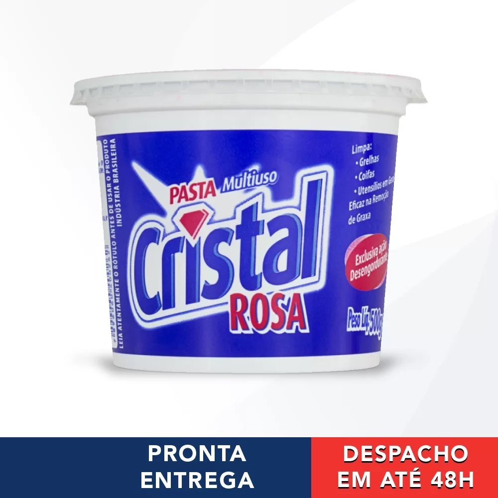 Sabão Em Pasta Cristal Rosa Multiuso Desengordurante Para Limpeza 500gr