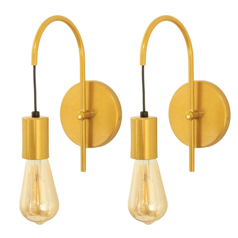 Kit 2 Arandelas Abajur Luminaria Parede Quarto Cam
