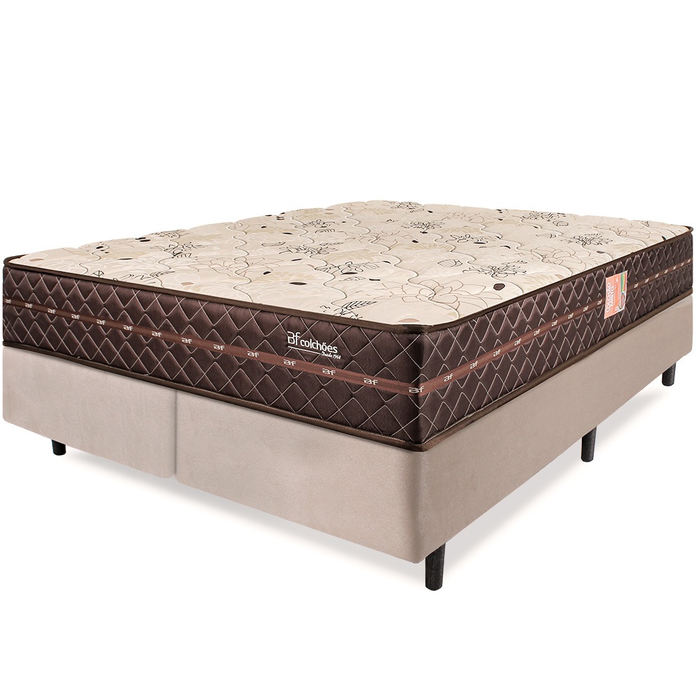 Cama Box Colchão King Ortopédico Firme Espuma D33 Antialérgico Certificado 193x203x54cm BF Colchões