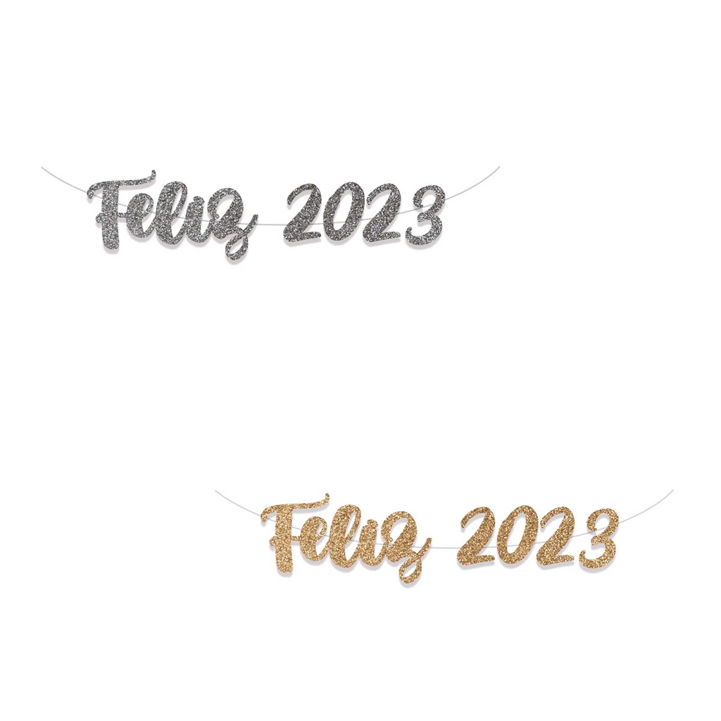 Faixa Decorativa EVA com Glitter Feliz 2023 Cromus 1und