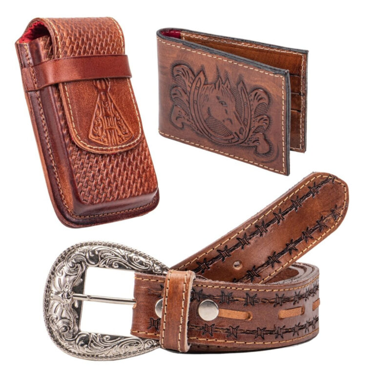 Kit Cowboy Country Cinto + Carteira + Capa Bainha 