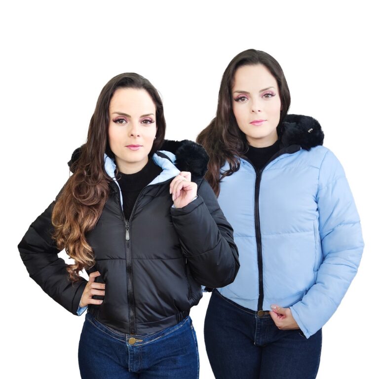 Jaqueta Feminina Dupla Face Capuz Felpudo Casaco I