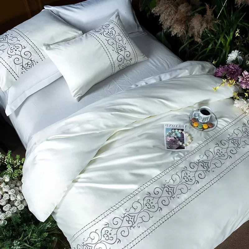 Capa De Edredom Queen Protetora Duvet Bordada 2,60 X 2,40 Luxo Top Rebeca