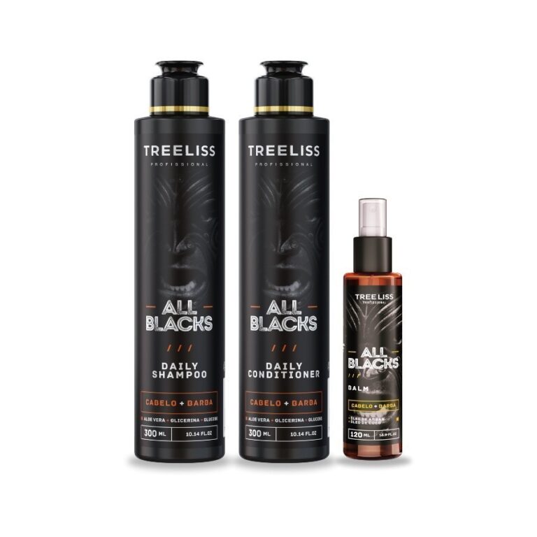 Kit All Black Masculino Barba e Cabelo Cuidados Tr